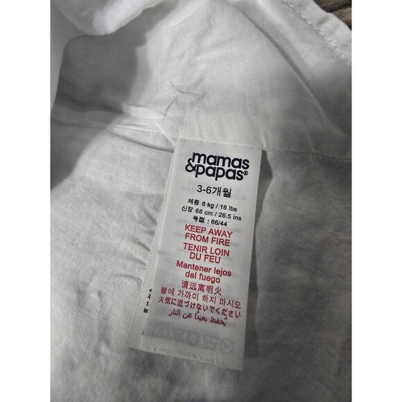 Mamas & Papas Baby Girl Dress 3–6 Months | White & Blue Floral Cotton Dress - Picture 6 of 6